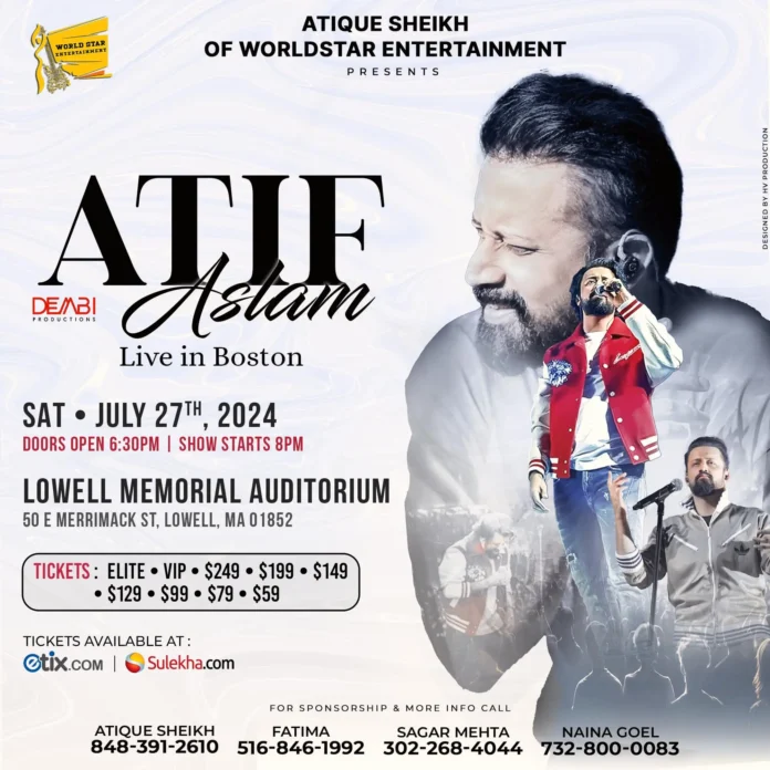 Atif Aslam Live in Concert Boston 2024