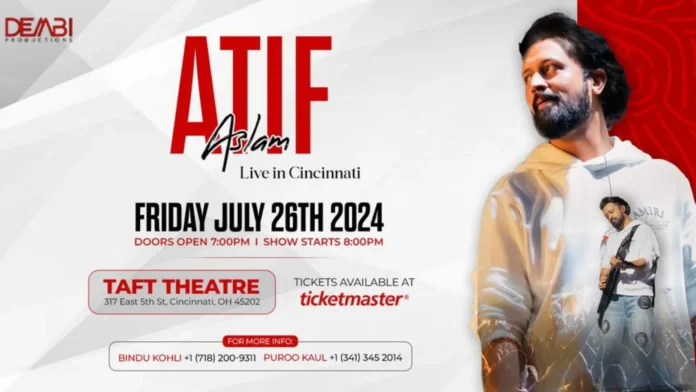 Atif Aslam Live in Concert Cincinnati 26th July, 2024